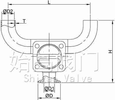 U型衛(wèi)生級隔膜閥尺寸圖 U型衛(wèi)生級隔膜閥尺寸圖